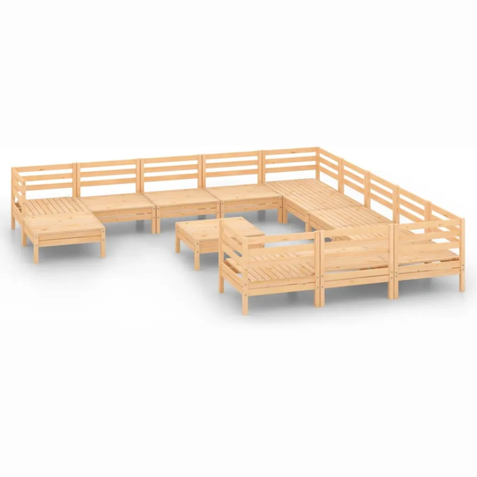 vidaXL 13-delige Loungeset massief grenenhout bruin, foto 3