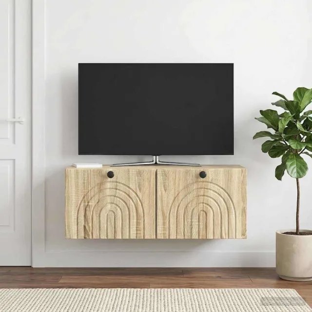 vidaXL Wandbeugel TV-kast Sonoma Eiken 78,5 x 31 x 30 cm Bewerkt hout, foto 2