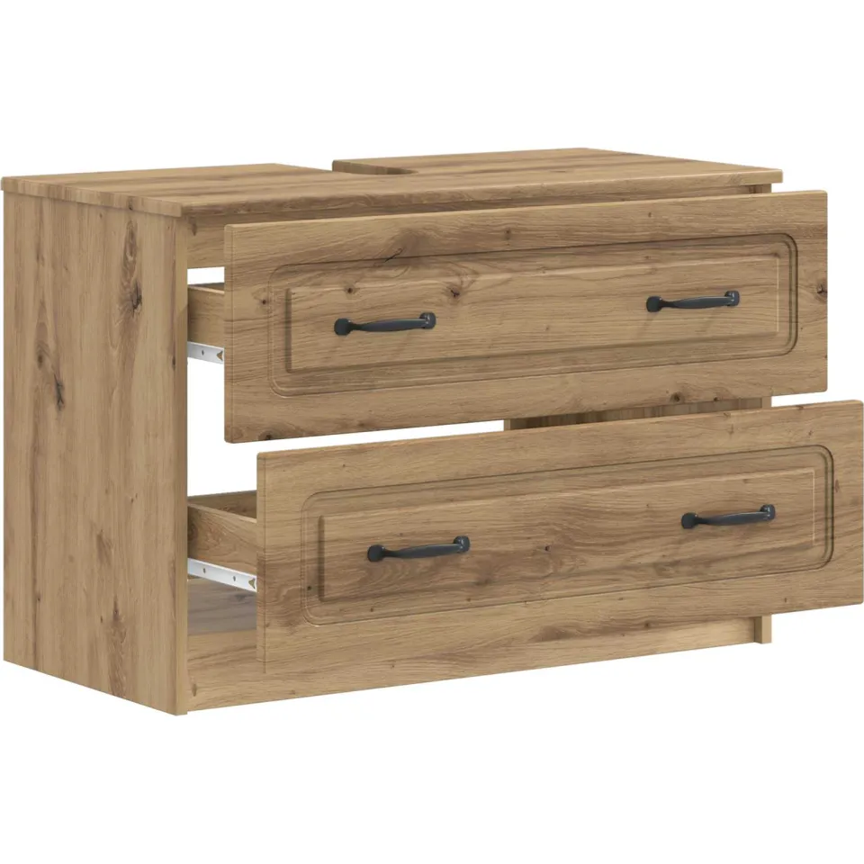 vidaXL Badkamer wastafelkast UTRECHT Artisanaal eiken 82 x 41 x 56 cm Bruin