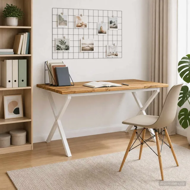 vidaXL Live Edge Eettafel 160 x 80 x 75 cm Massief Acaciahout Wit