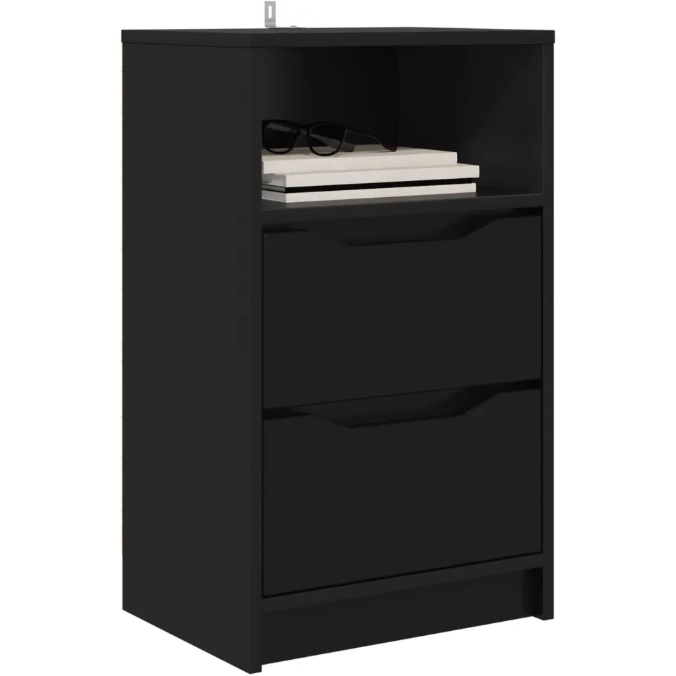 vidaXL Nachtkastjes 2 st Zwart 40 x 30 x 67 cm Bewerkt hout
