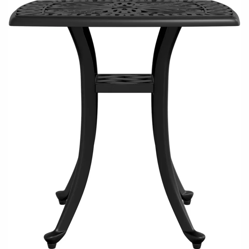 vidaXL Tuintafel 53x53x53 cm gietaluminium zwart, foto 4
