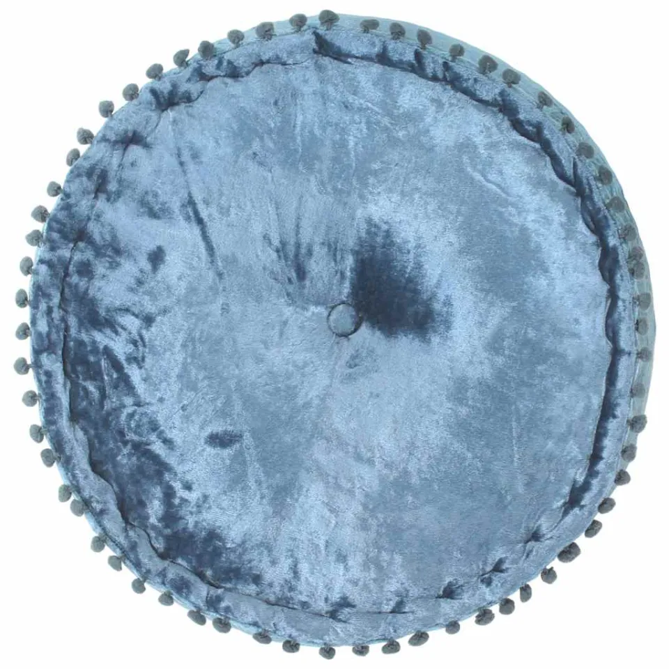 vidaXL Poef rond 40x20 cm fluweel blauw, foto 2