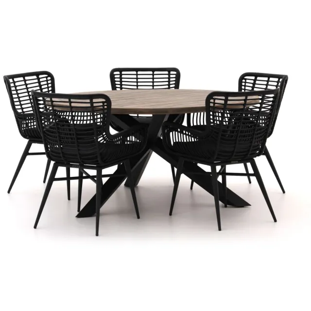 Intenso Furniture Intenso Asti/Rough-Y Ø150cm dining tuinset 6-delig Grijs