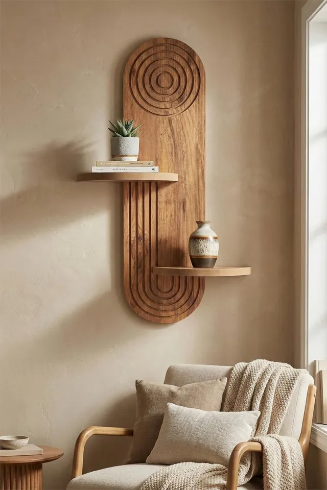 Skye Decor , Wandplank, Artmtkwll3 - Oak, MDF, Eiken, 26 x 13 x 70 cm
