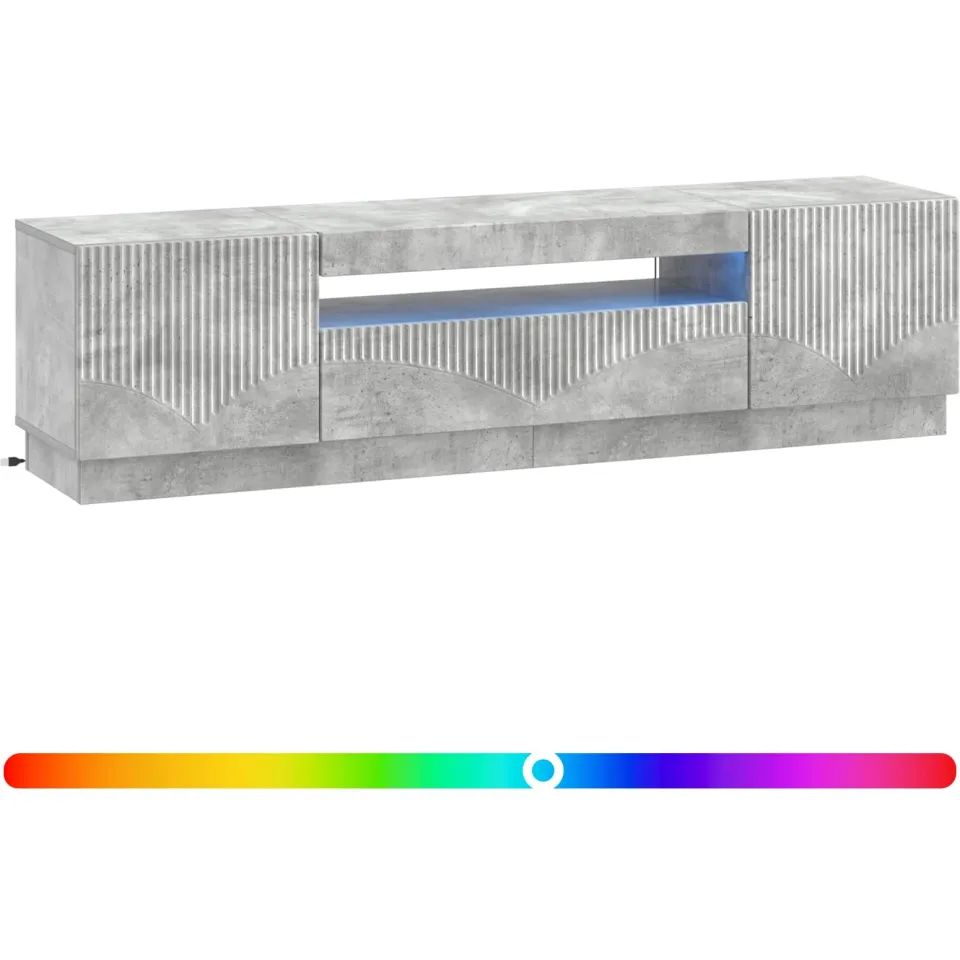 vidaXL LED tv-meubel Betongrijs Bewerkt hout grijs