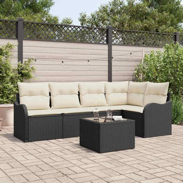 vidaXL Tuin Sofa Set 5 st Zwart poly rattan, foto 2