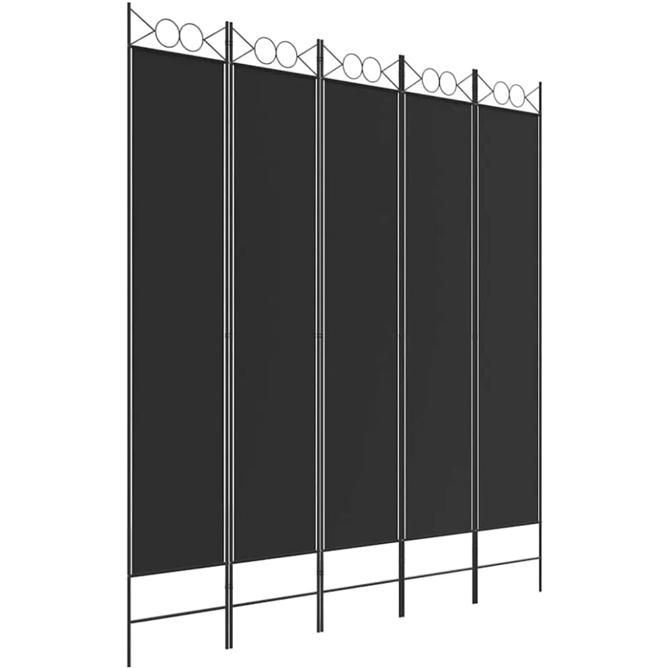 vidaXL Kamerscherm met 5 panelen 200x200 cm stof zwart, foto 4
