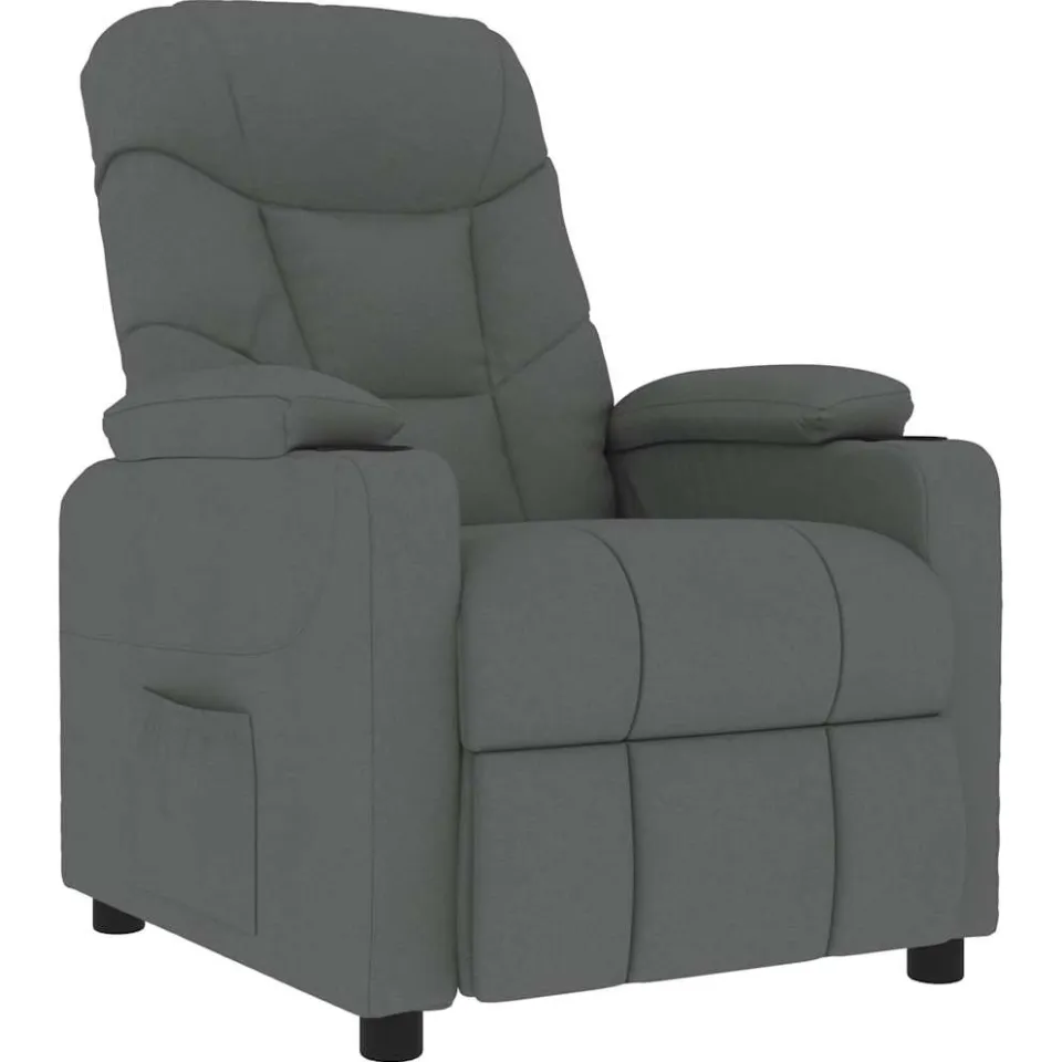 vidaXL Massagestoel stof donkergrijs grijs, foto 3