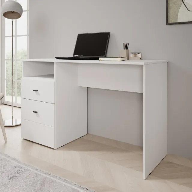 MEUBELLA Haroa - Bureau - Wit - 127x51x77 cm