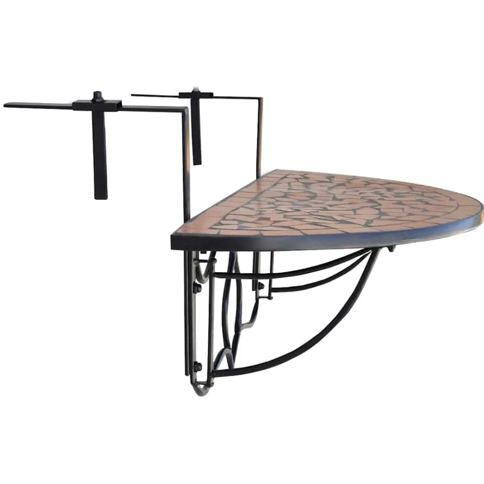 vidaXL Balkontafel hangend mozaïek terracottakleurig Bruin