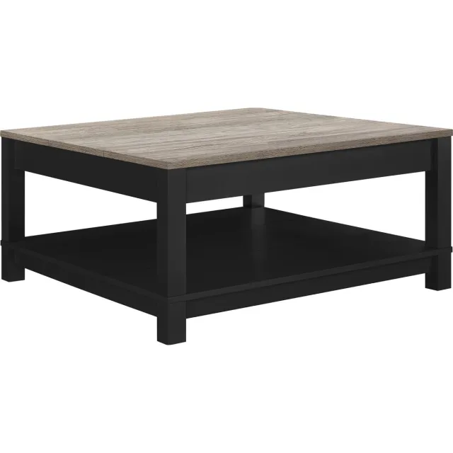 Notio Living Carver Salontafel met Onderblad - Zwart - 80 x 80 x 45 cm Hout