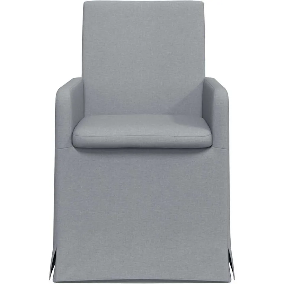 vidaXL Eettafelstoelen 2 st Stof Lichtgrijs 57 x 68 x 94 cm groen, foto 4
