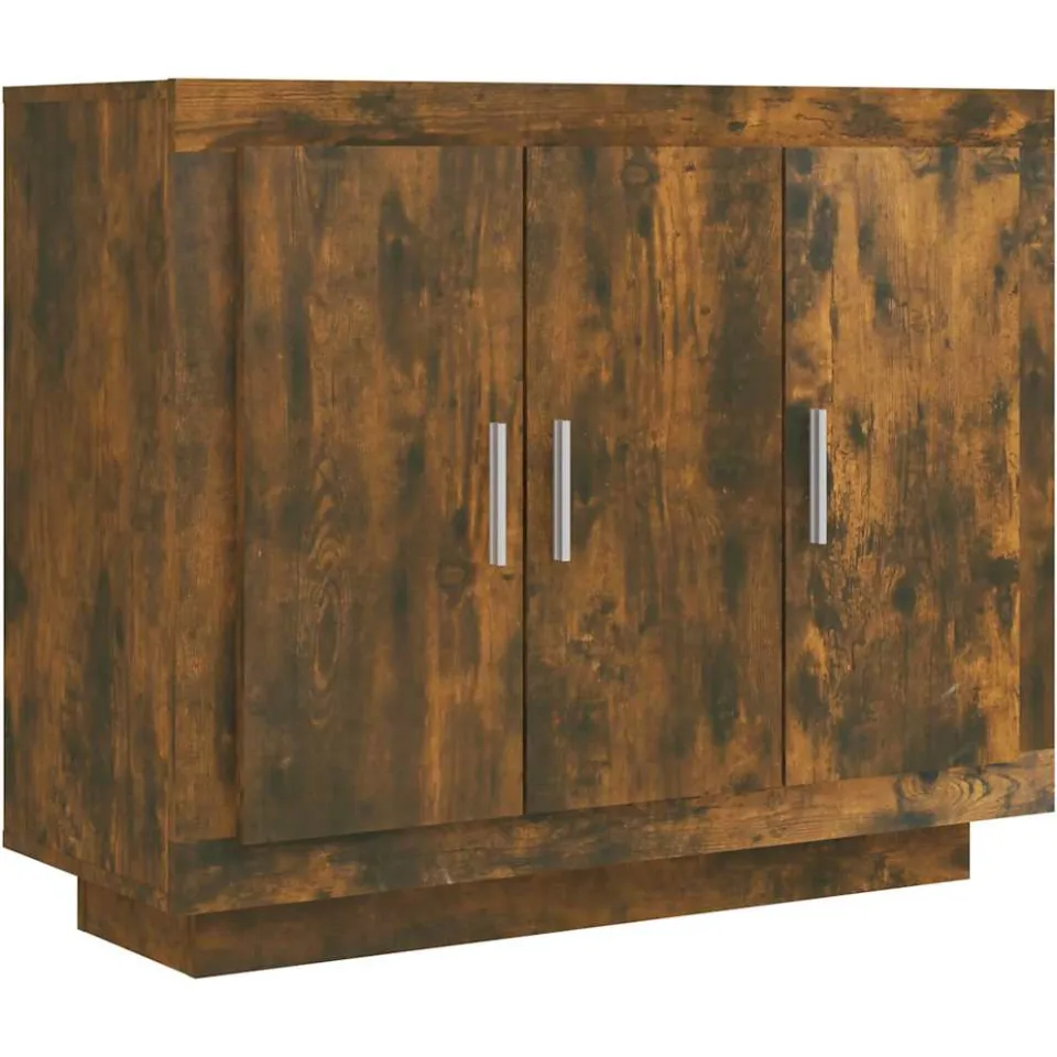 vidaXL Dressoir 92x35x75 cm bewerkt hout gerookt eikenkleurig Bruin