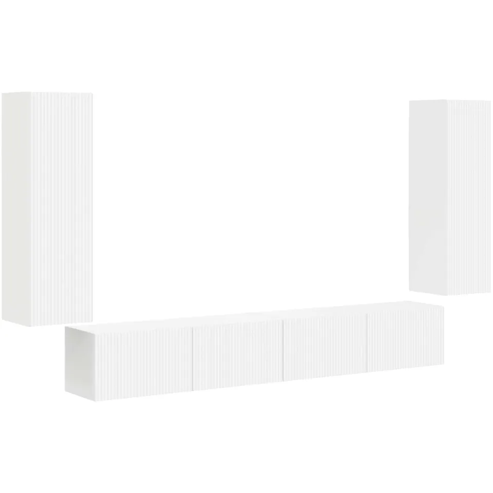 vidaXL TV Wandkast Set 4 st Wit Bewerkt hout, foto 3