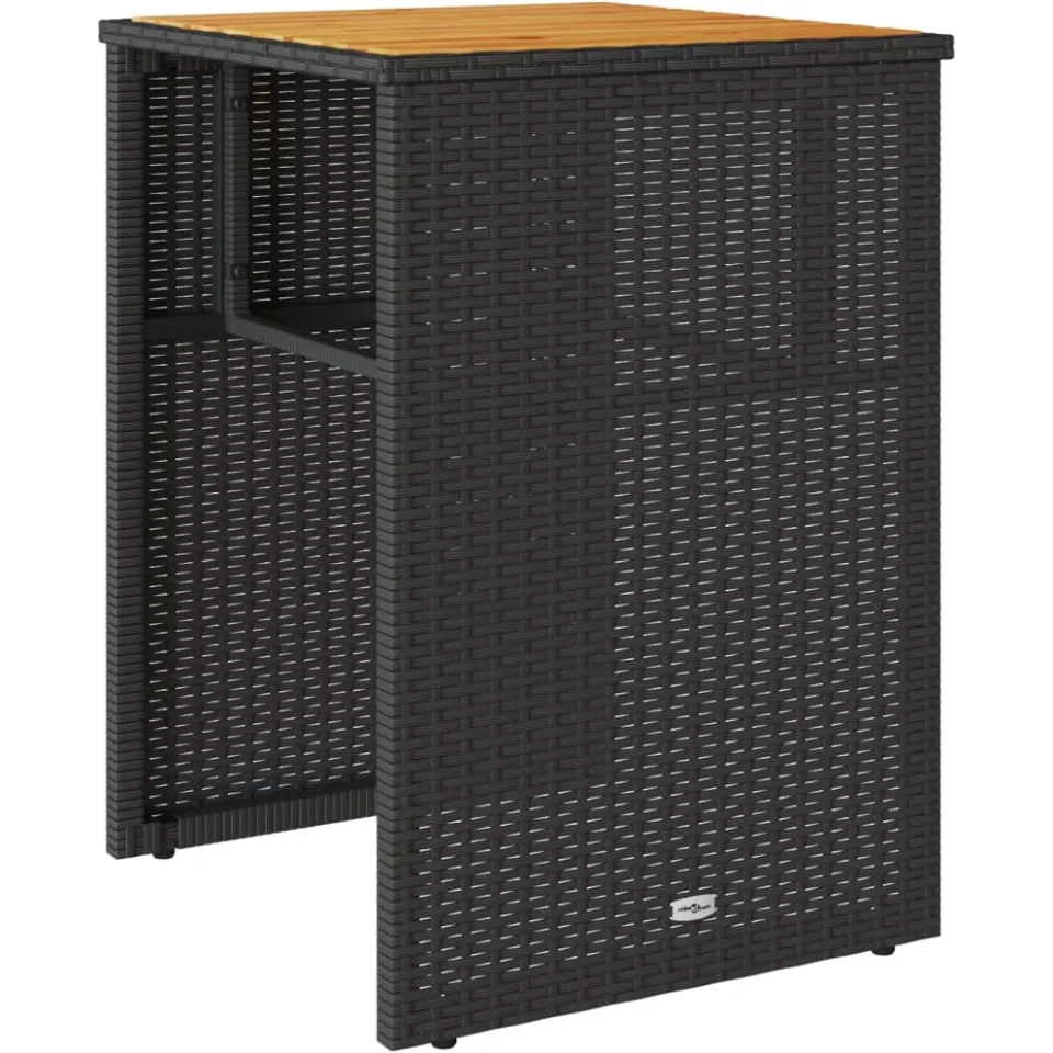vidaXL 3-delige Bistroset met kussens poly rattan zwart, foto 4