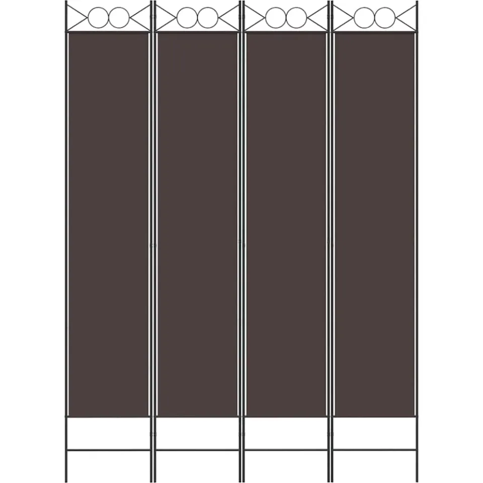 vidaXL Kamerscherm met 4 panelen 160x220 cm stof bruin