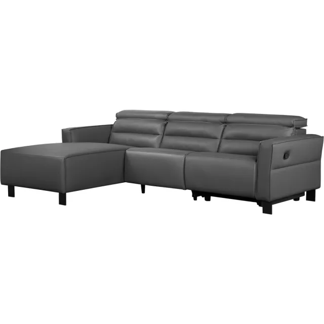 Notio Living Carpari-Hoekbank - Handmatige Relax - Grijs PU