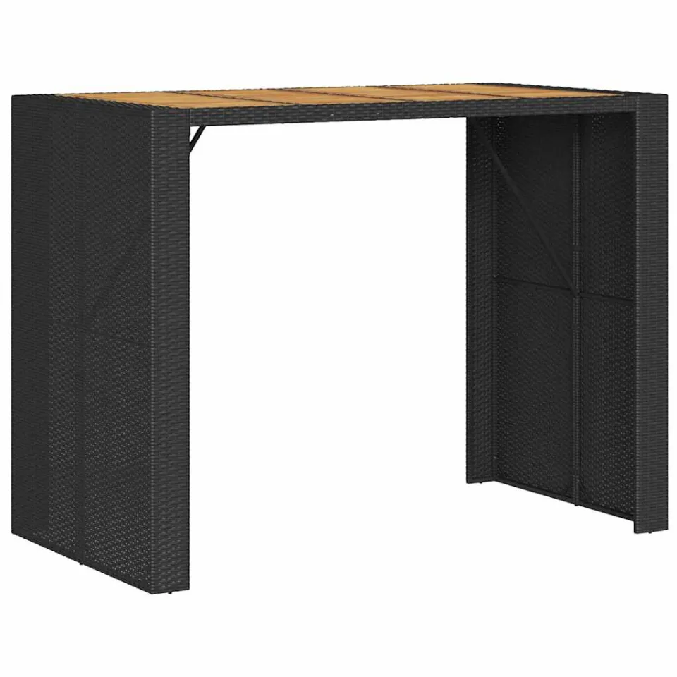 vidaXL 5-delige Tuinbarset met kussens poly rattan acacia zwart, foto 4