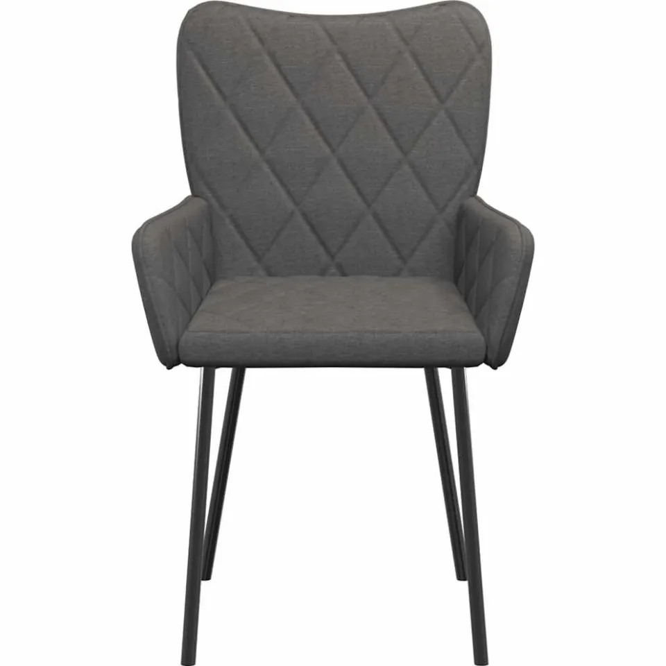 vidaXL Eetkamerstoelen 2 st stof donkergrijs grijs, foto 4