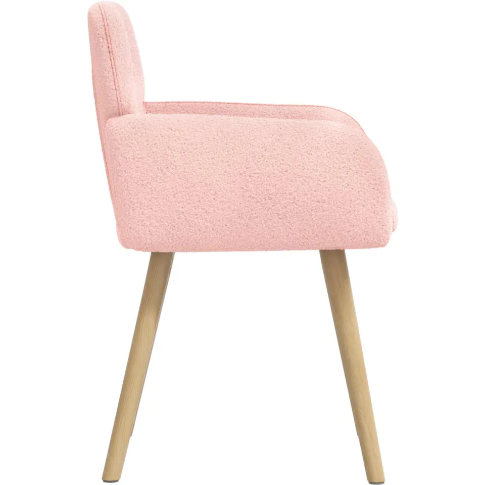 vidaXL Eettafelstoelen 2 st Bouclé Roze 59 x 56,5 x 85 cm, foto 4