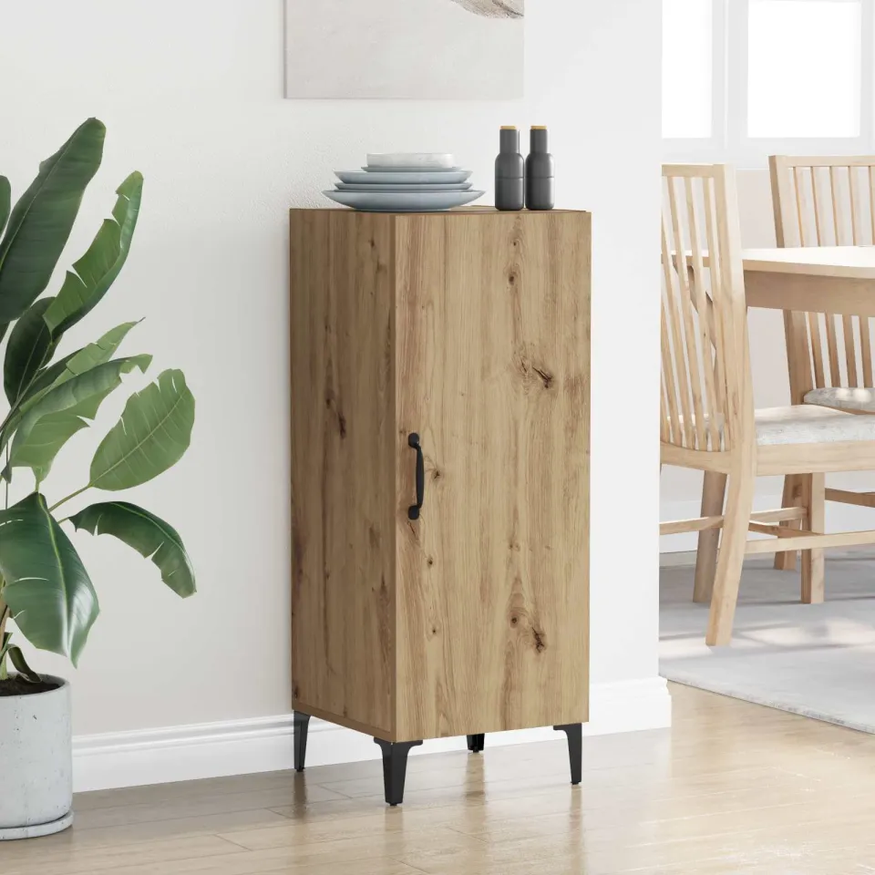 vidaXL Dressoir Artisan Eiken 34,5 x 34 x 90 cm Bewerkt hout, foto 3
