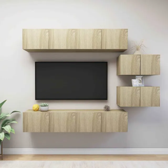 vidaXL 6-delige Tv-meubelset bewerkt hout sonoma eikenkleurig, foto 2