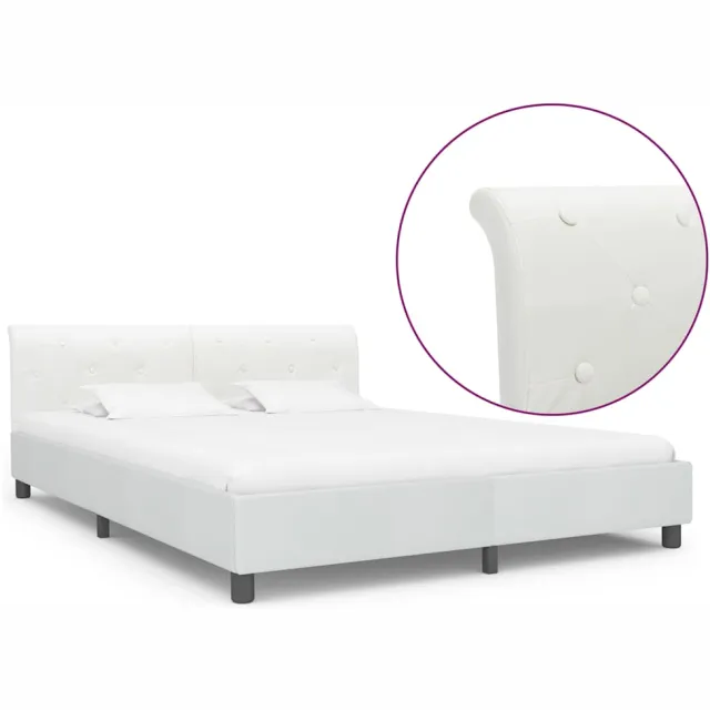 vidaXL Bedframe kunstleer wit 160x200 cm