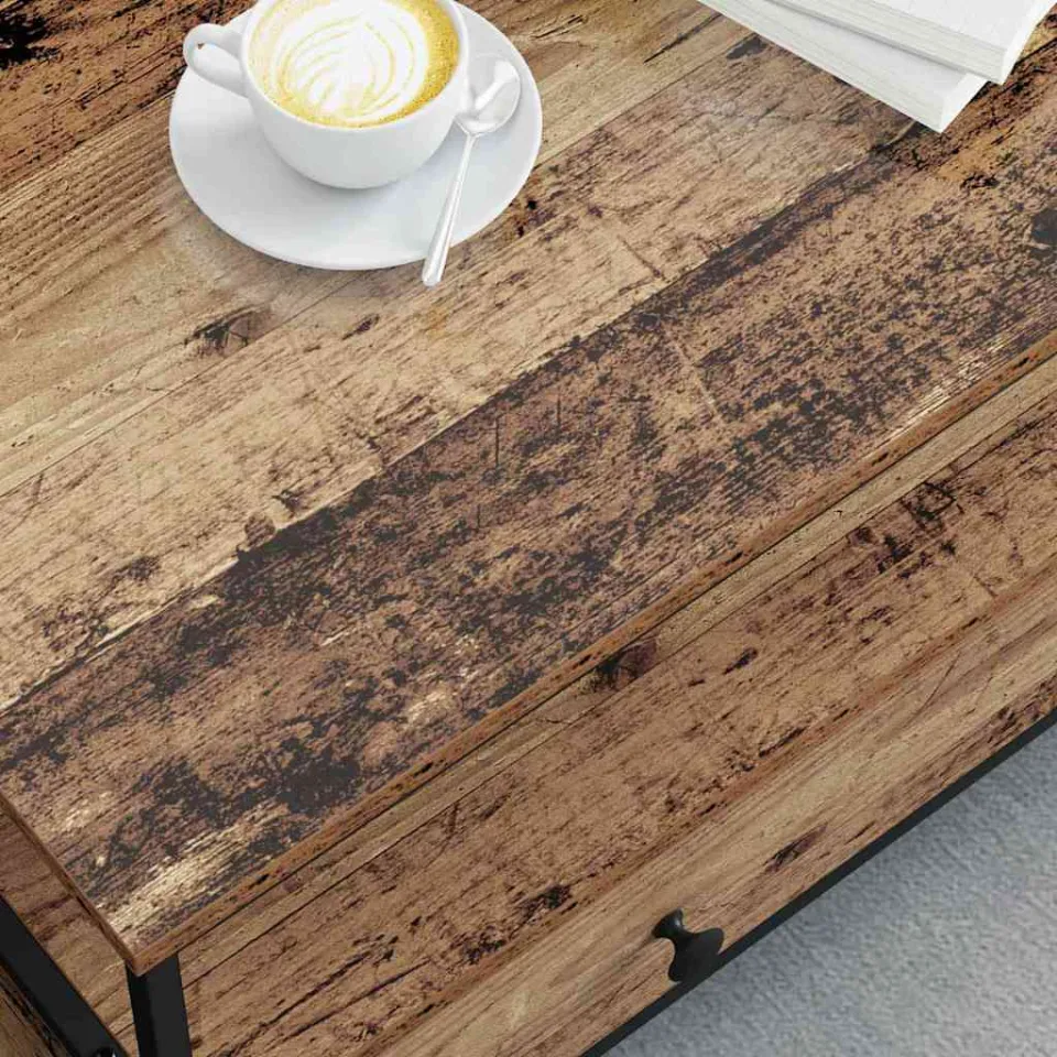 vidaXL Salontafel Oud hout 100 x 51 x 45 cm Bewerkt hout bruin, foto 3