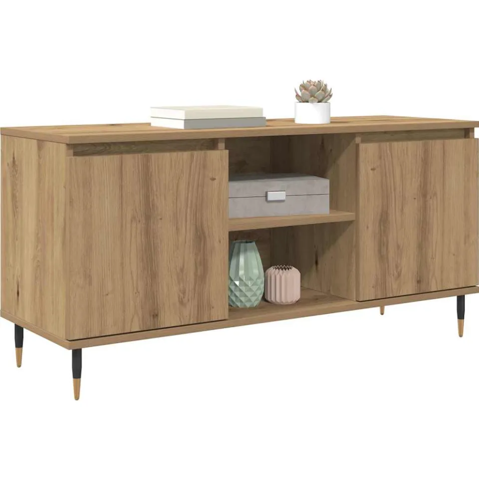 vidaXL TV-kast 104 x 35 x 50 cm Artisan Eiken Bewerkt hout Bruin