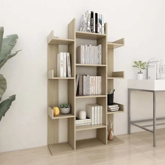 vidaXL Boekenkast 86x25,5x140 cm bewerkt hout sonoma eikenkleurig, foto 2