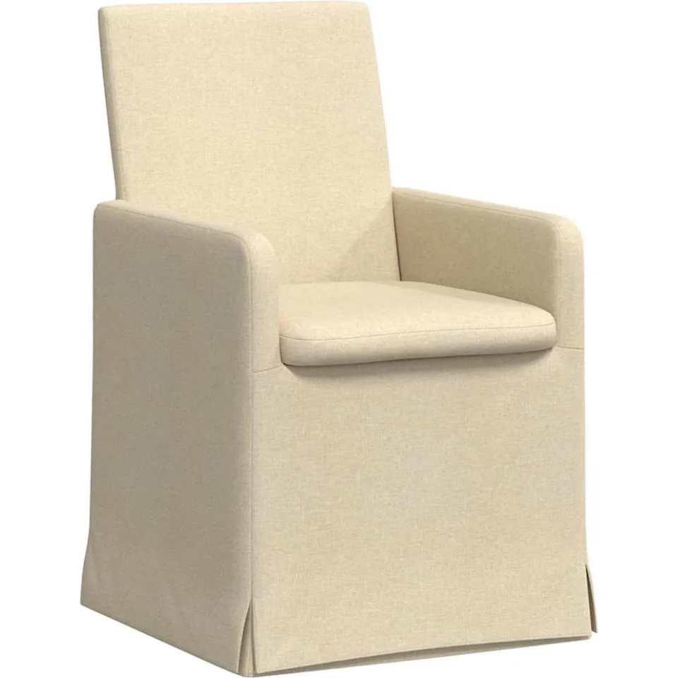 vidaXL Eettafelstoelen 2 st Stof Crèmekleurig 57 x 68 x 94 cm Groen