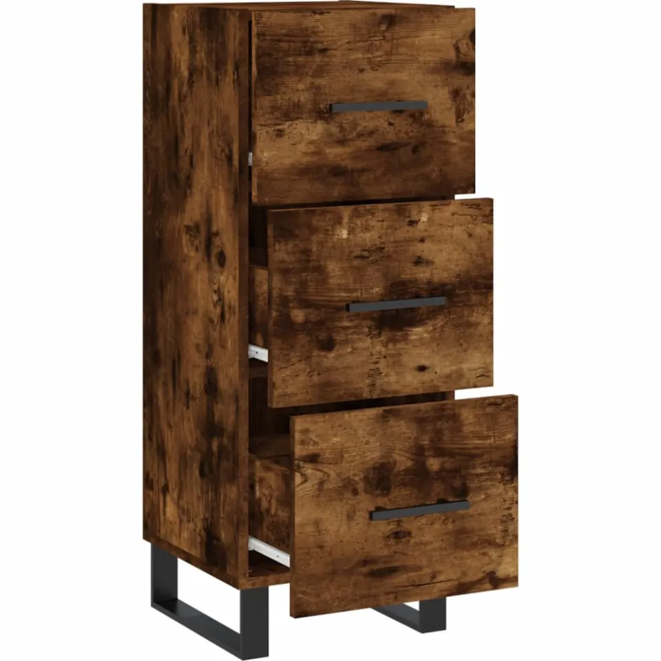 vidaXL Dressoir 34,5x34x90 cm bewerkt hout gerookt eiken