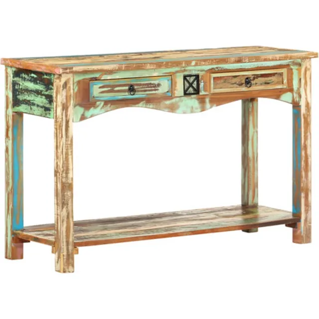 vidaXL Wandtafel - 120x40x75 - cm - massief - gerecycled - hout Meerkleurig