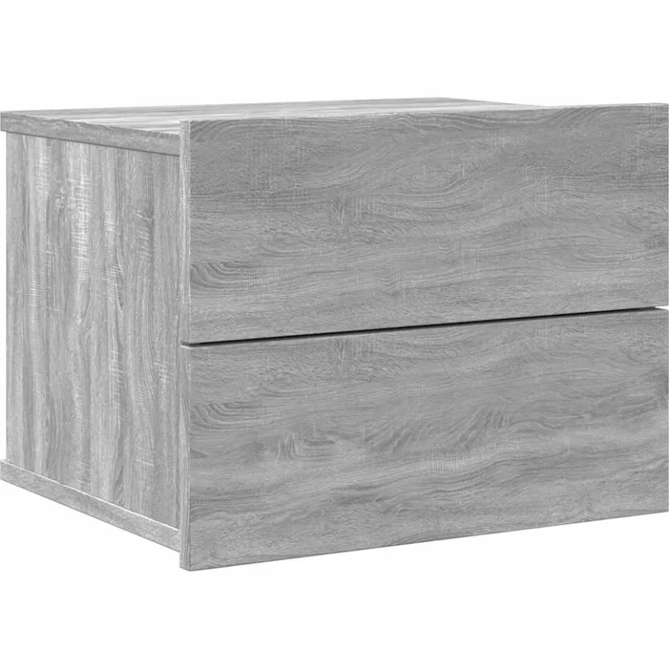vidaXL Nachtkastje 40x30x30 cm bewerkt hout grijs sonoma eikenkleurig, foto 3