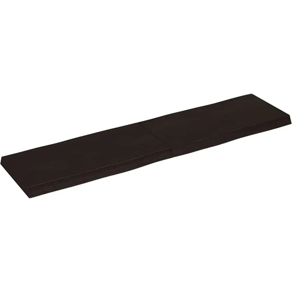 vidaXL Tafelblad natuurlijke rand 160x40x(2-6)cm eikenhout donkerbruin, foto 2
