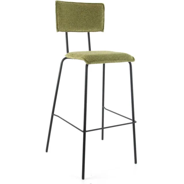 Workliving Barkruk Hoog Bo Society - Boucle Mustard - 82 CM Hoog - Society Boucle Mustard