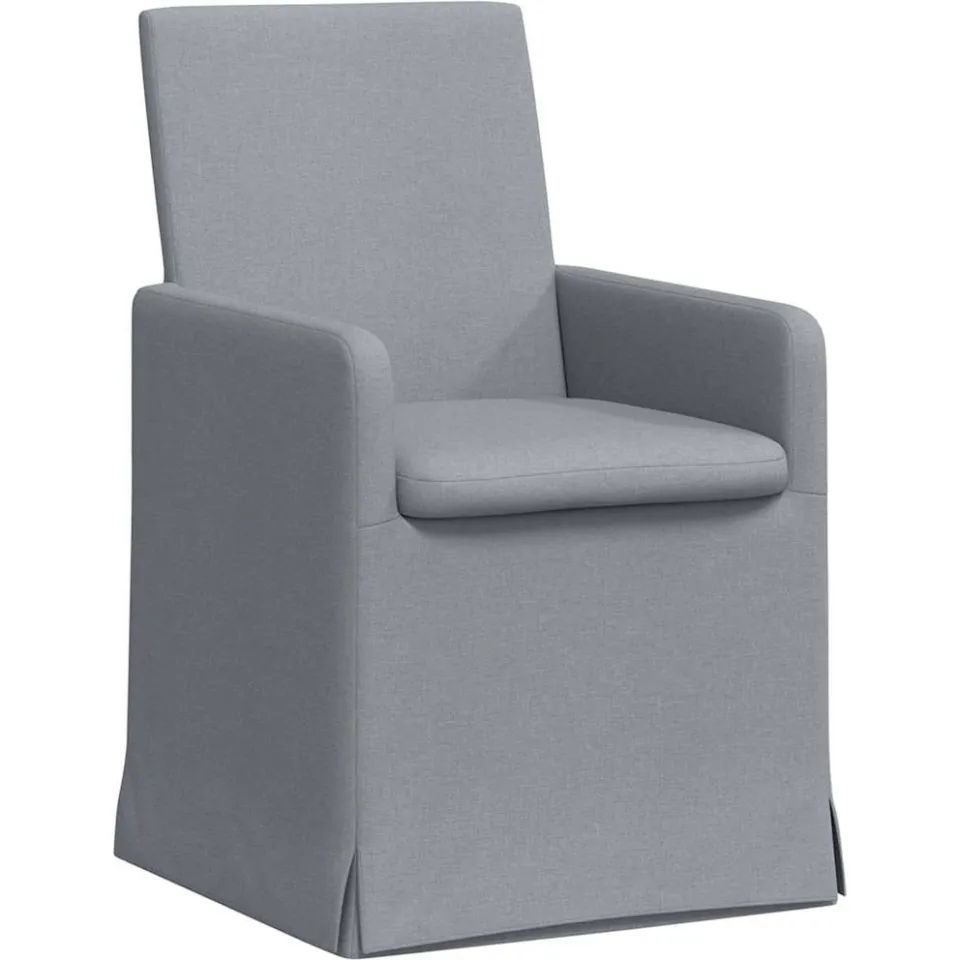 vidaXL Eettafelstoelen 2 st Stof Lichtgrijs 57 x 68 x 94 cm groen