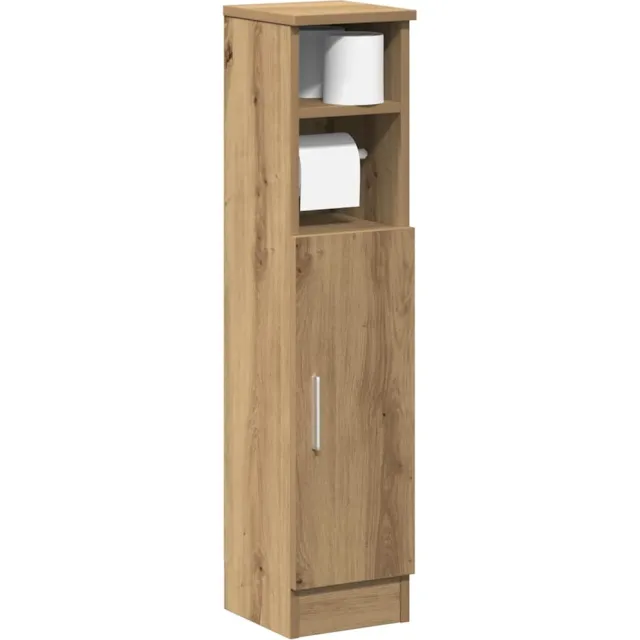 vidaXL Badkamerkast met rolhouder 20,5x22x90 cm artisanaal eikenkleur Bruin