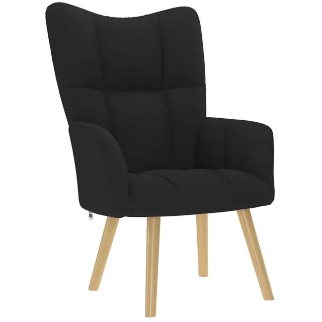 vidaXL Relaxstoel - stof - zwart