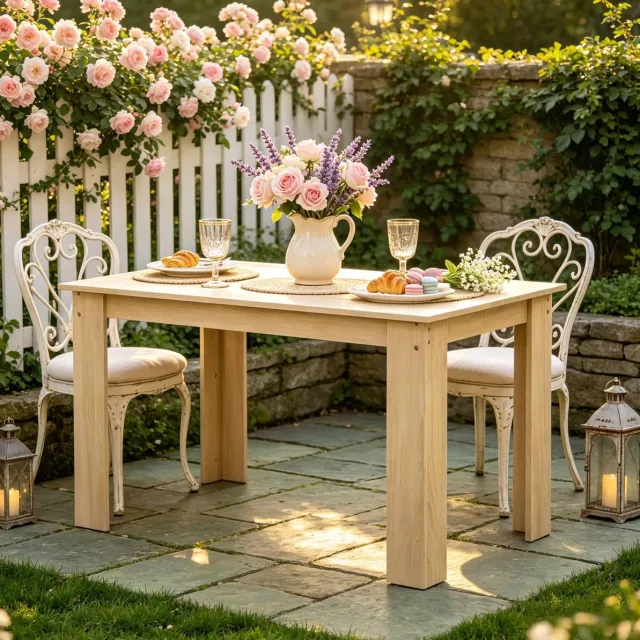 FloraGrace Eettafel - Rechthoekige Eettafel Met Moderne Uitstraling - Voor Keuken, Eetkamer En Woonkamer - Spaanplaat - Oak - 120x69x75 Cm