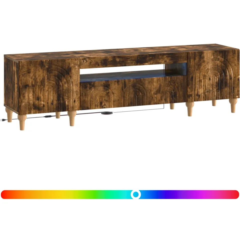 vidaXL LED tv-meubel ALKMAAR 153 x 35 x 43 cm Gerookt eiken, foto 3