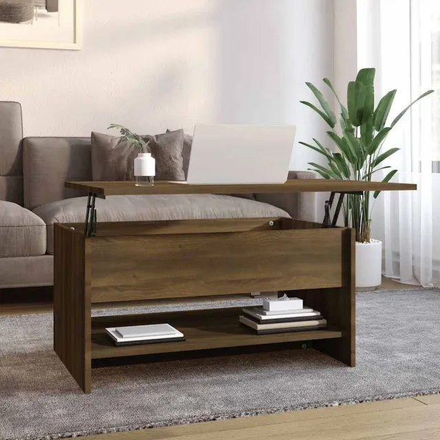 vidaXL Salontafel 80x50x40 cm bewerkt hout bruin eikenkleur