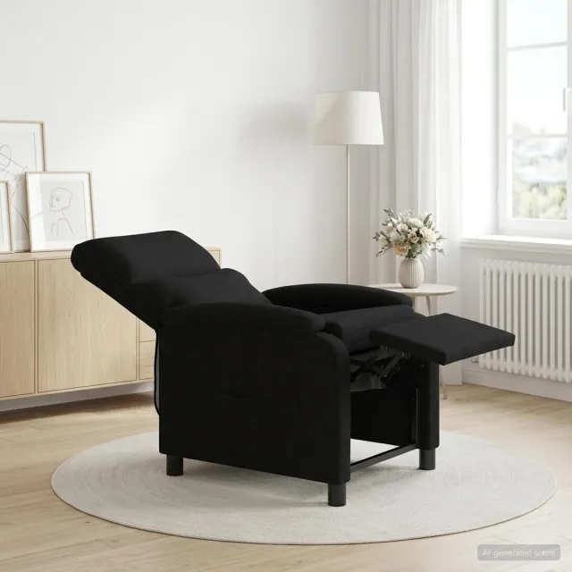 vidaXL Relaxfauteuil Zwart Stof