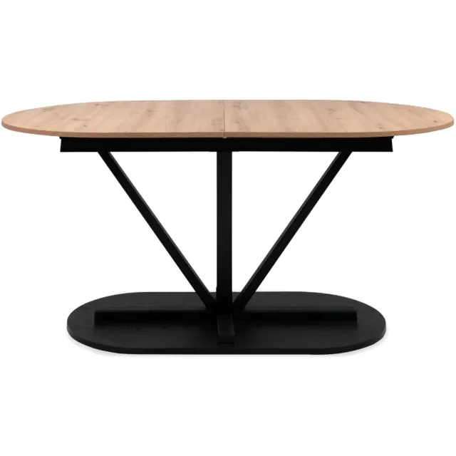 CaliCosy Uitschuifbare eettafel van 160 tot 200 cm in eiken artisan decor en zwart - VESTER Houtlook