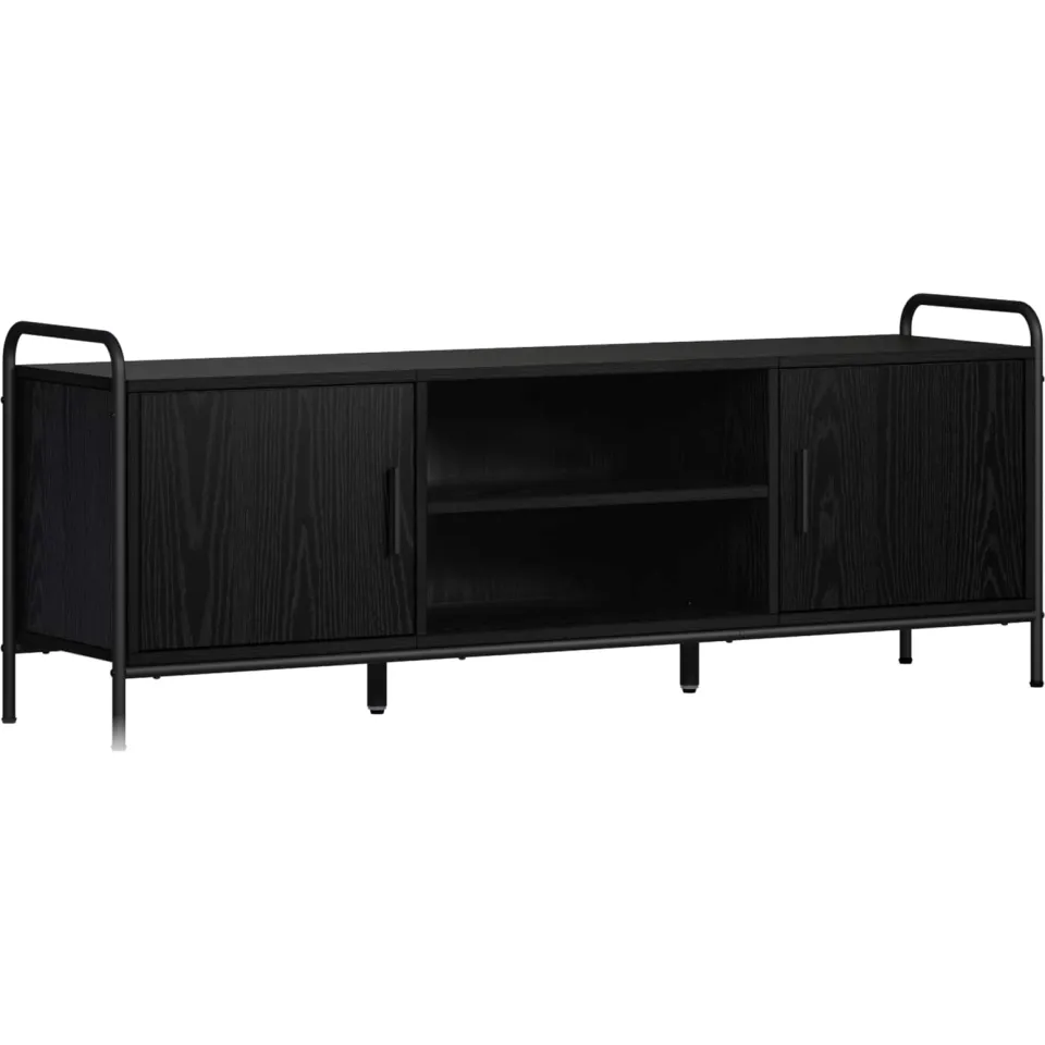 vidaXL Tv-meubel 133 x 33 x 50 cm Zwart eiken Bewerkt hout, foto 3
