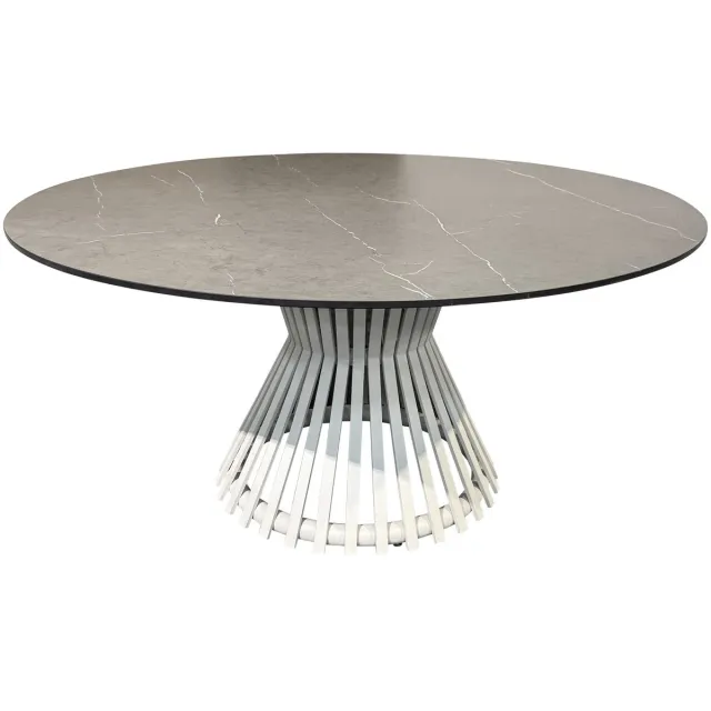 AVH-Collectie Pasadena dining tuintafel 140xH75 cm keramisch latte zand Zand / Latte / Linen