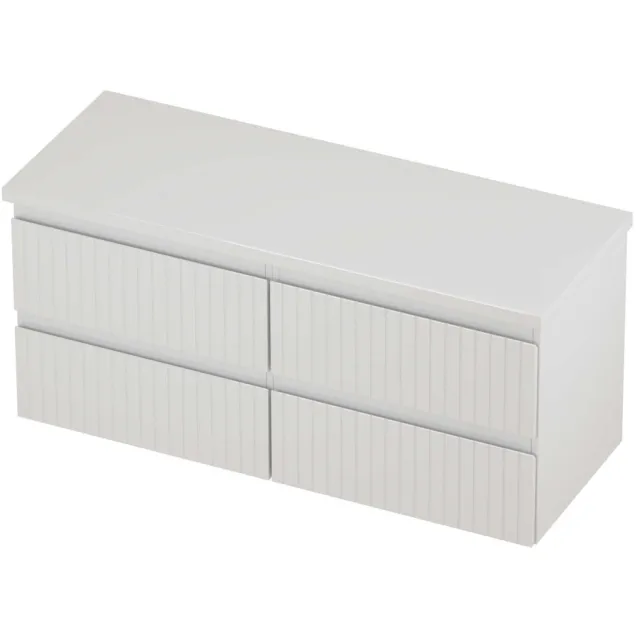 Proline Deck Badmeubelset Symmetrisch Gefreesd 4 Laden 120x46x55 cm Hoogglans Wit