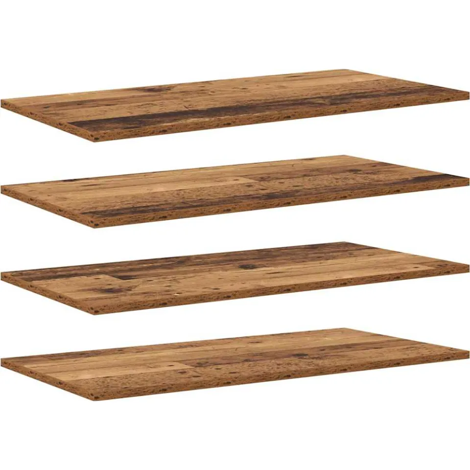 vidaXL Boekenplank Bord 3-laags 4 st 80 x 40 x 1,5 cm Bewerkt hout Bruin