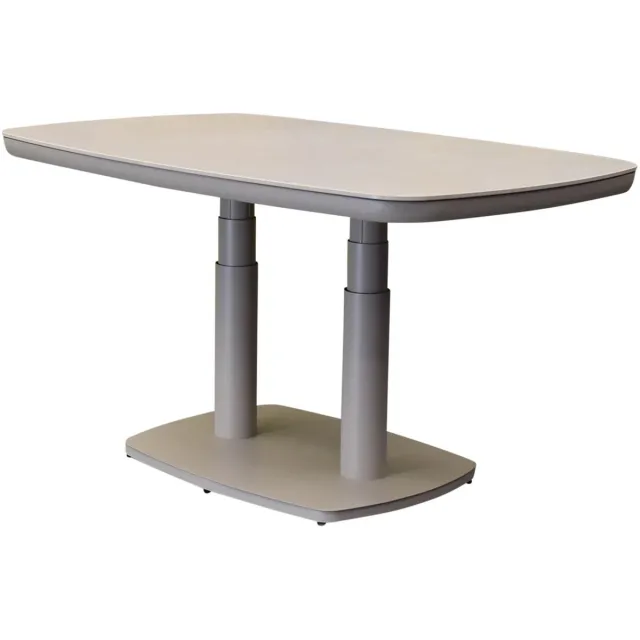 AVH-Collectie Monza lounge-dining tafel 135x85xH51-72 cm in hoogte verstelbaar aluminium latte Zand / Latte / Linen